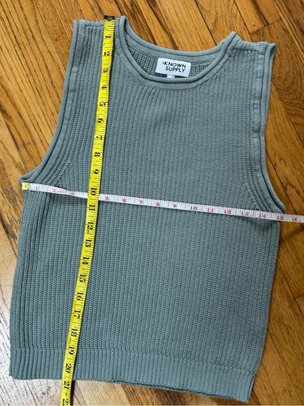 Known supply bluish sagey green high neck knit organic cotton tank size medium - Picture 5 of 7